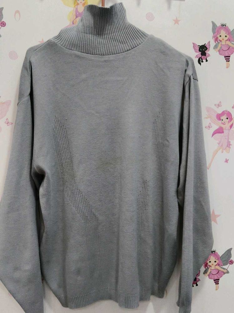 Gray Turtleneck Sweater