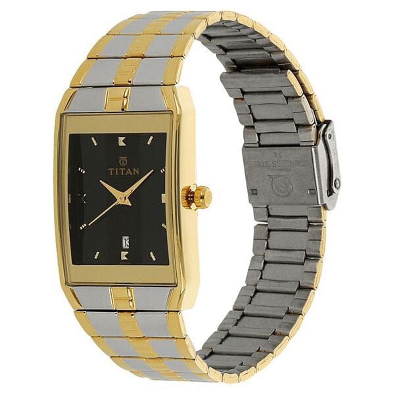 Titan Branded Analog watch Date Black Dial Stainle
