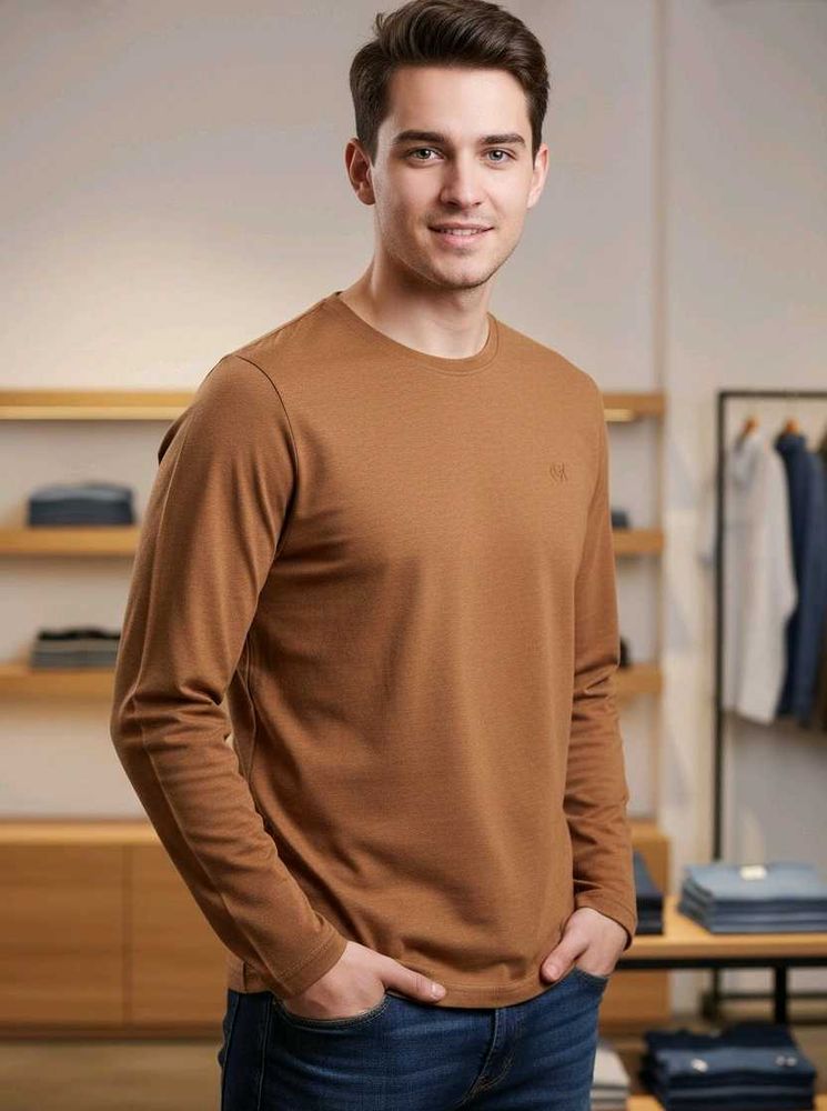 Men&#39;s Brown Long Sleeve T-Shirt
