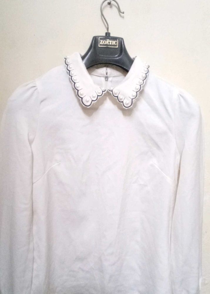 Elegant White Long Sleeve Top