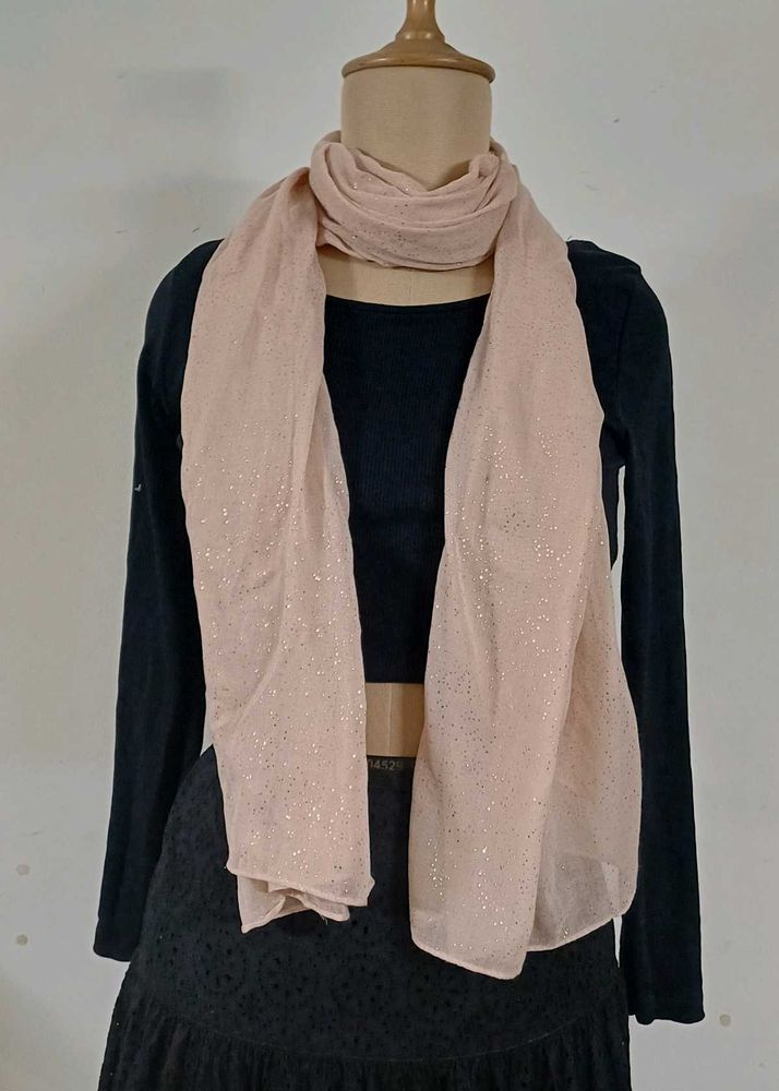AND By Anita Dongre Pink Metallic Shimmer Scarf