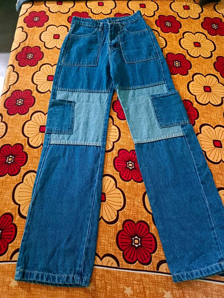 Patchwork Denim Jeans