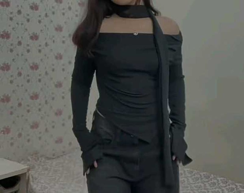 Black Off-Shoulder Top