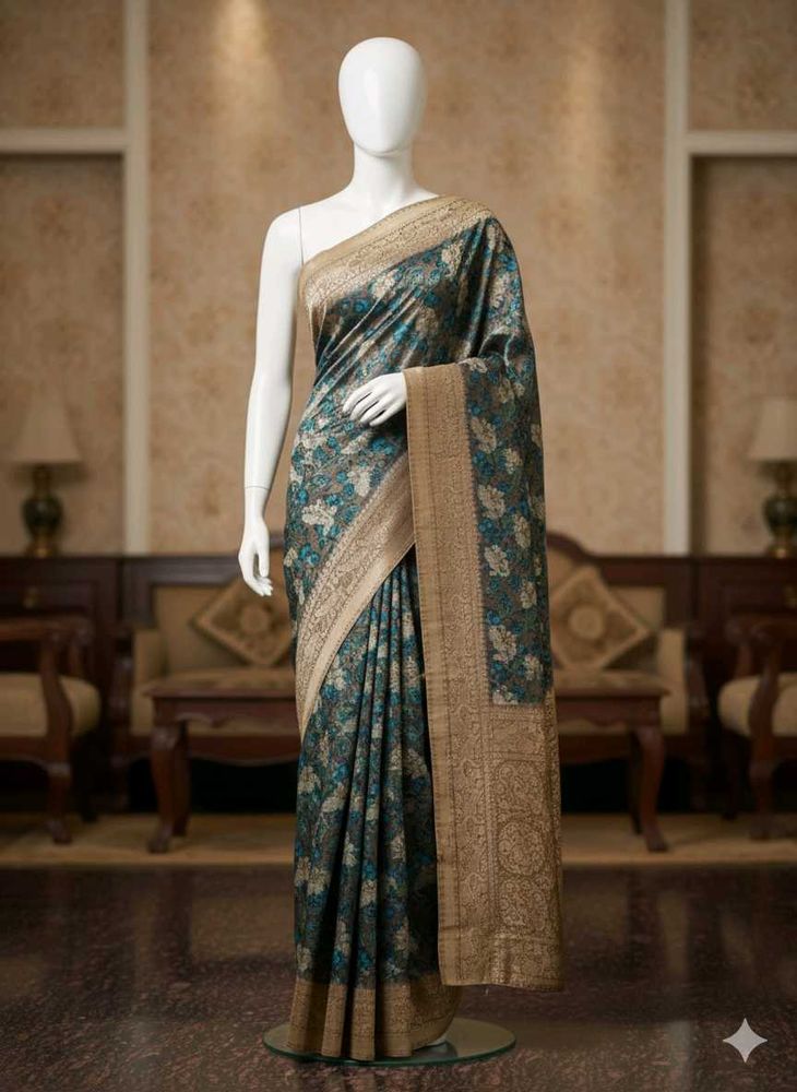 Pure Silk Banarasi With Brocade Border And Palla