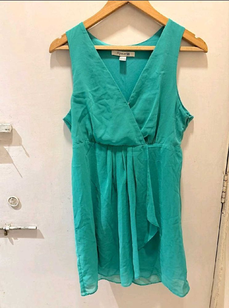 Forever 21 Green Sleeveless Dress