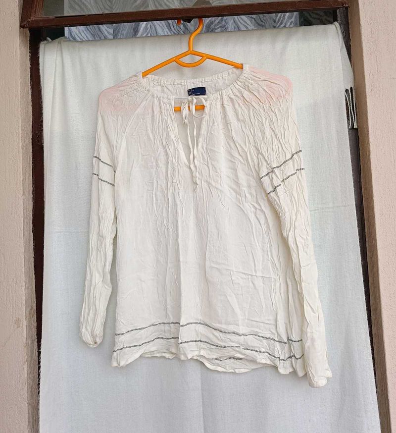 Pure Cotton White Top For Summers