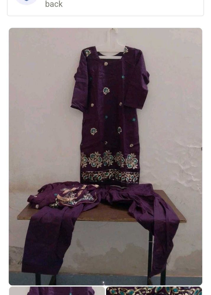 purple jamuni shalwar kurta set 2xl cotton