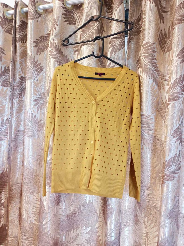 Yellow Knit Cardigan