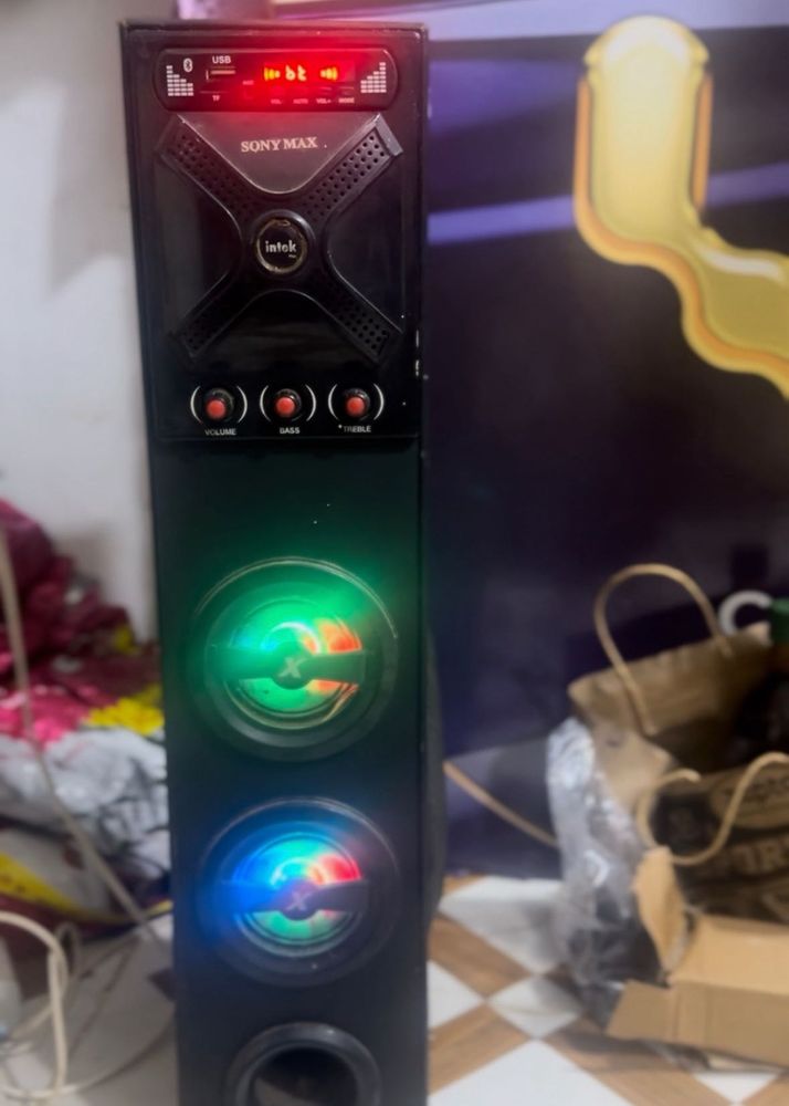 Sony Max Tower Speaker - Deep Bass, Vibrant LEDs