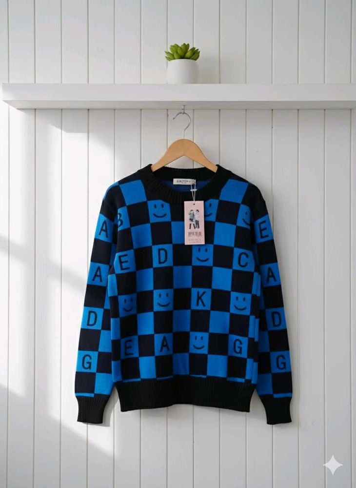 Checkered Smile Sweater
