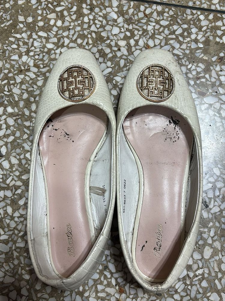 Bata White Ballerinas