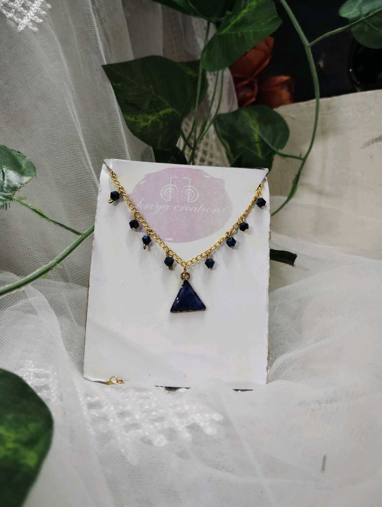Triangle Stone Dangle Necklace Combo