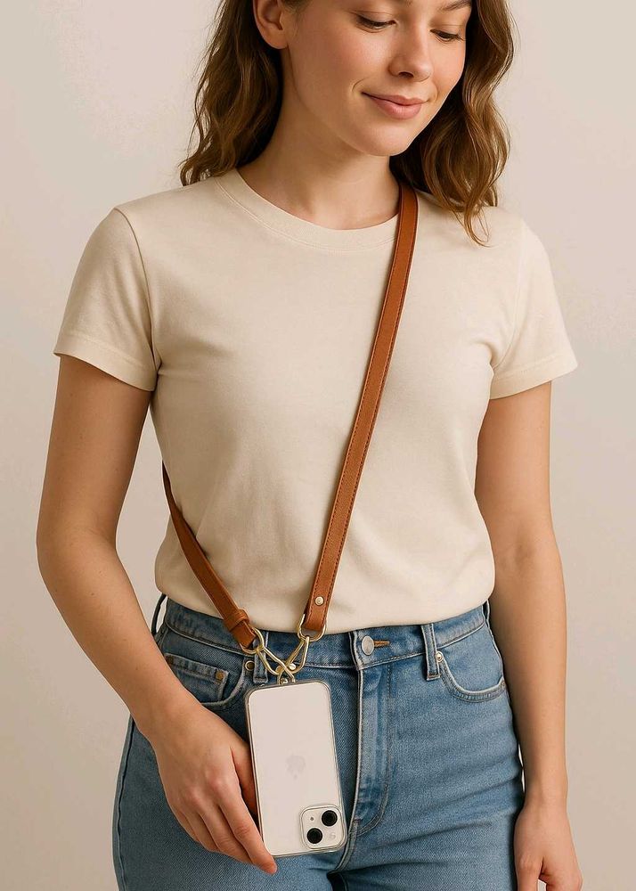 Leather Phone Strap with Clip