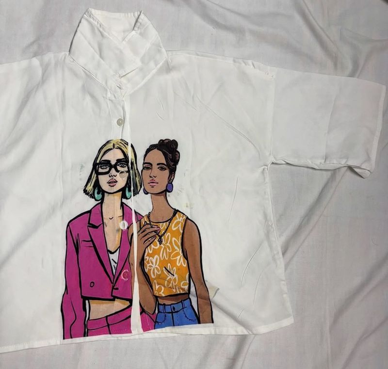 Graphic Print Crop shirt