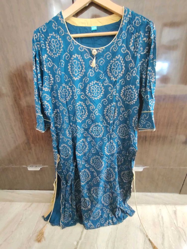 Elegant Blue Printed Kurta