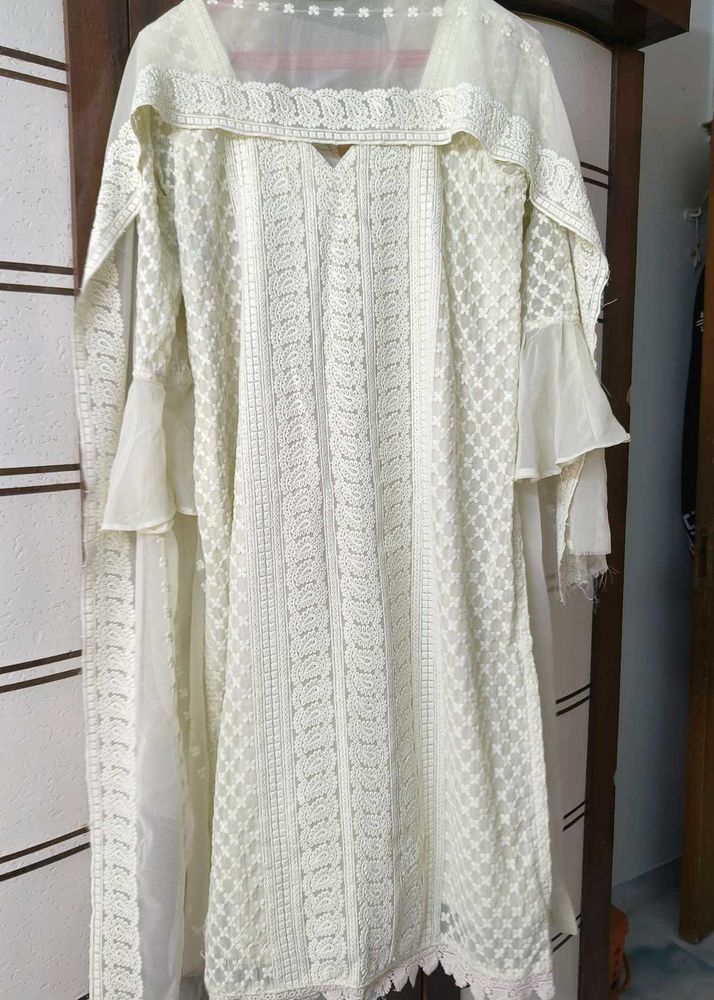 🔥 Clearance Sale 🔥Georgette Chikankari Dress