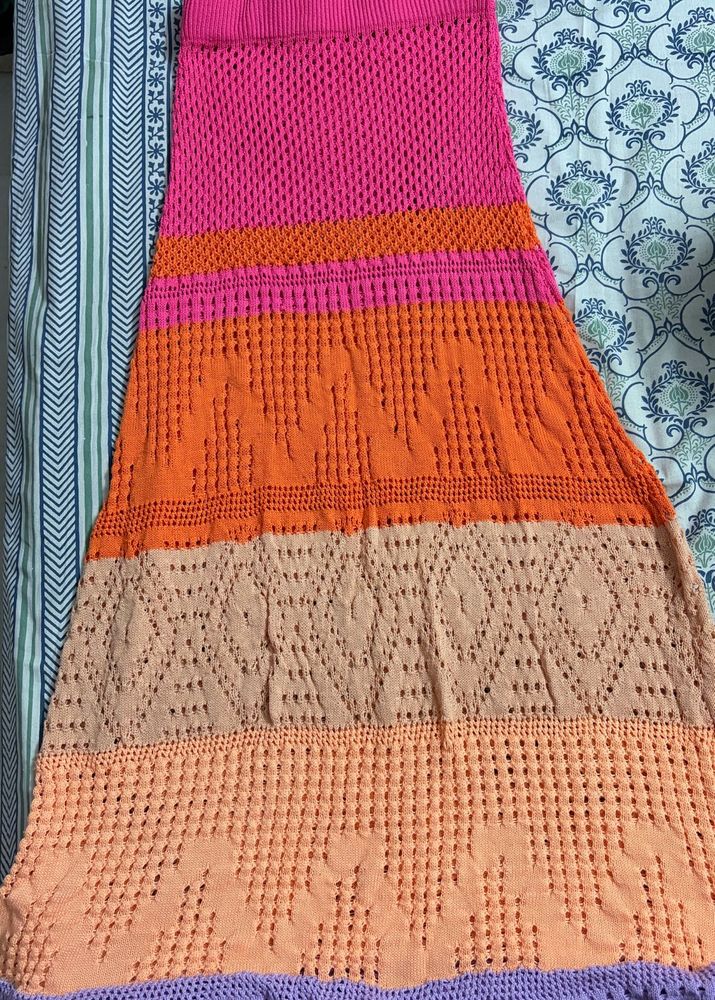 Colorful Knit cover up dress