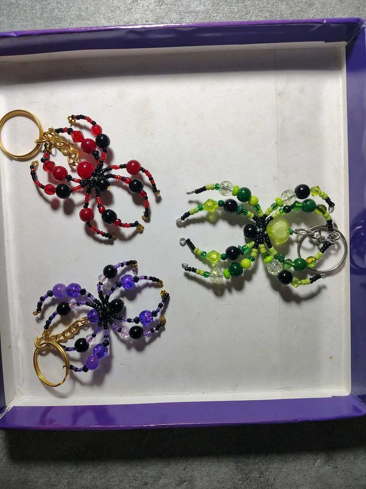 Beaded Spider Keychain  (Pack Of 1)