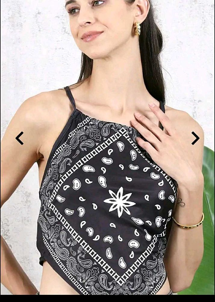 Bandana Print Halter Neck Top