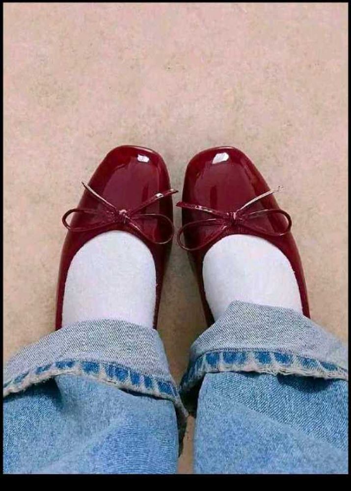 Cherry Red Marry Jane Flats