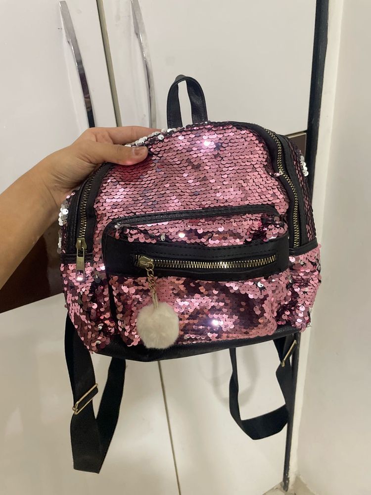 Pink Sequin Mini Backpack✨
