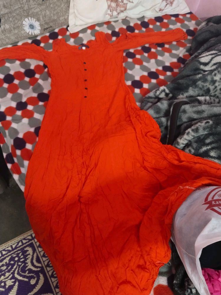 Full Length Off Shoulder Anarkali Kurti