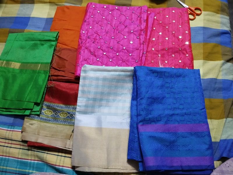 combo of 7 unstitched blouses....