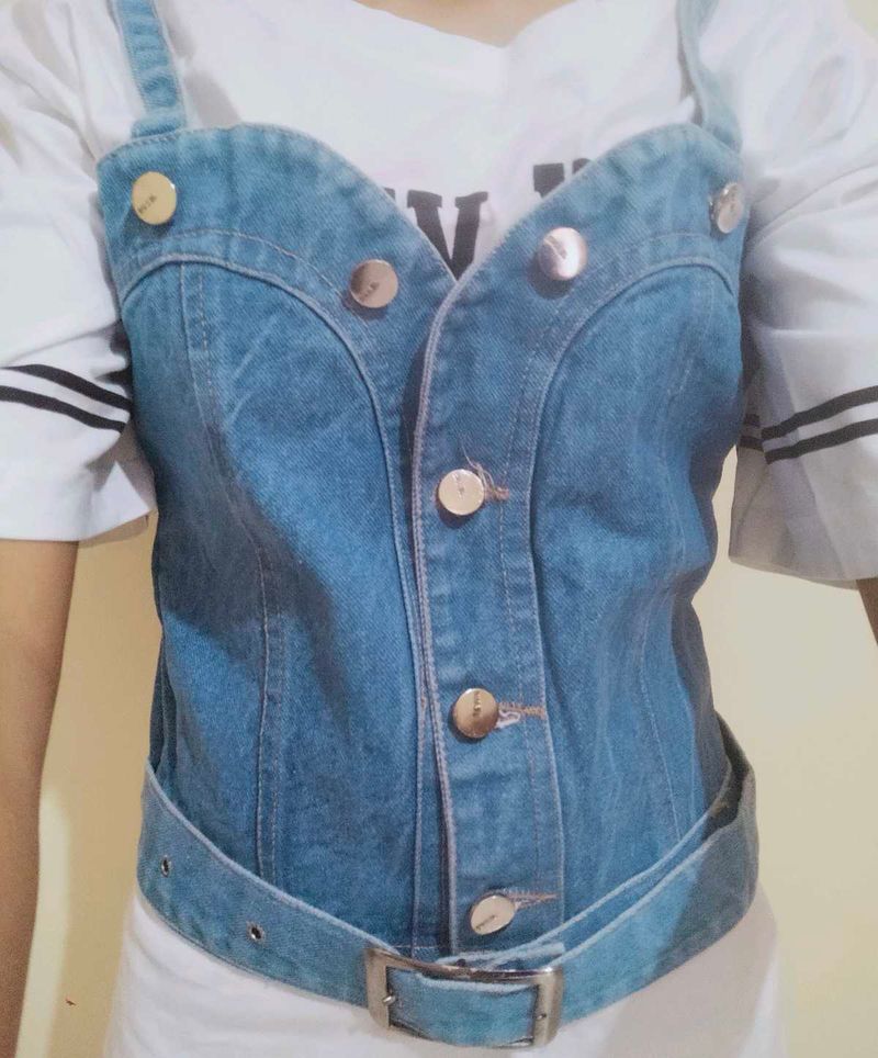 Vest / Overcoat Blue Denim