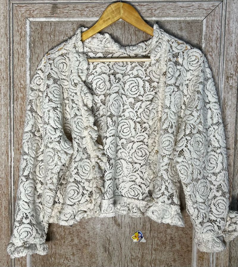 🤍🦢Vintage Lace Bolero shrug
