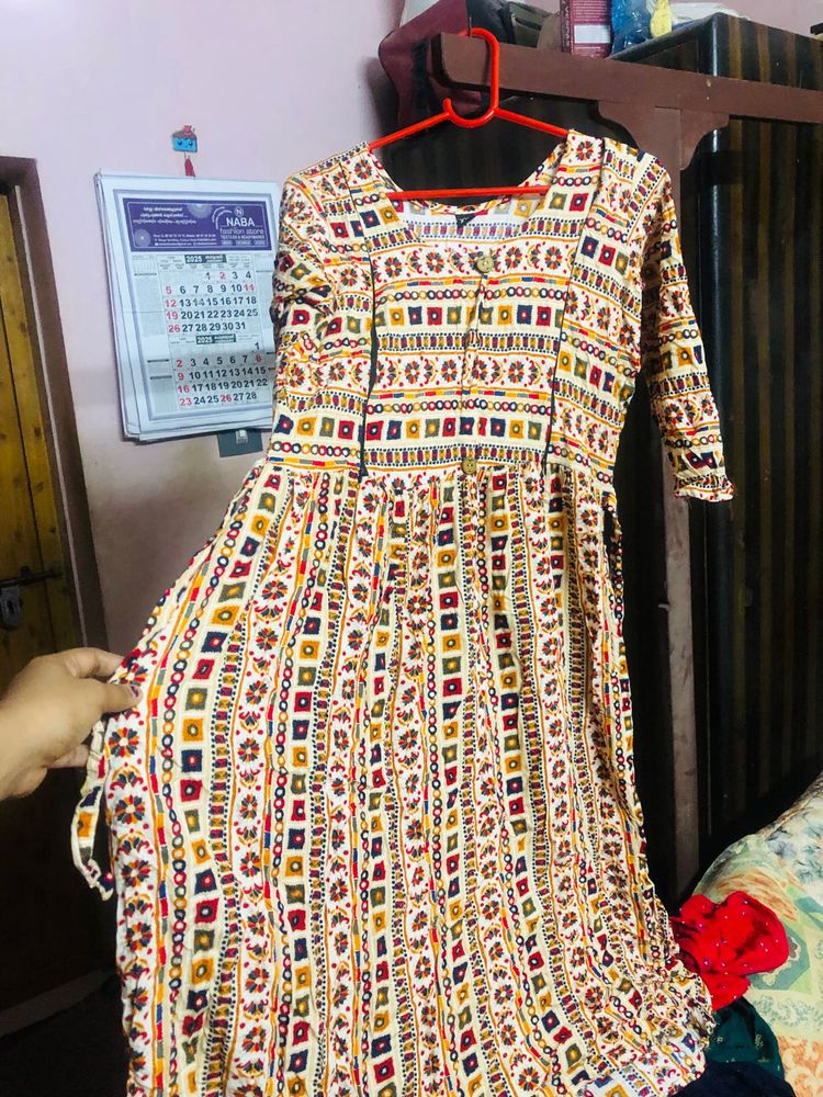 Printed Maternity Kurti with Ties