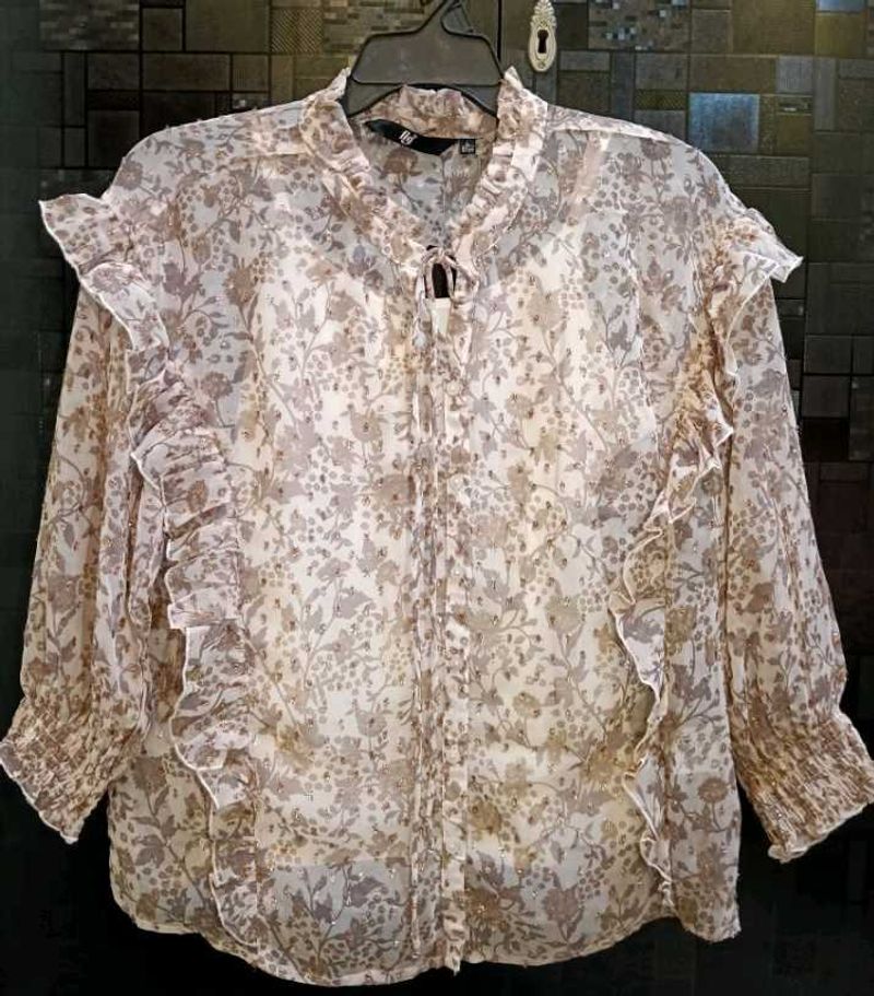 Floral Ruffle Top