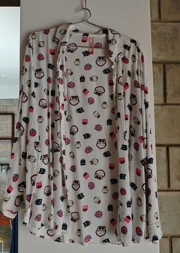 Owl Print Shirt (Size 3XL)