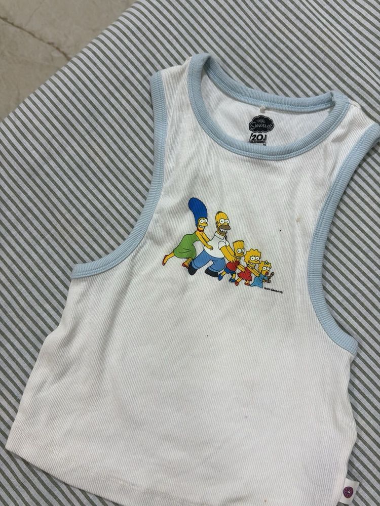 The Simpsons White Tank Top