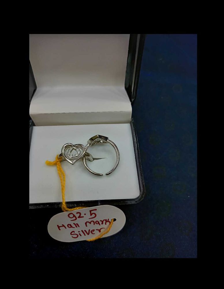 92.5 sterling silver Double Heart ring