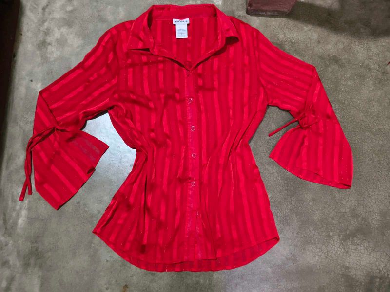 Beautiful Partywear Red Shirt
