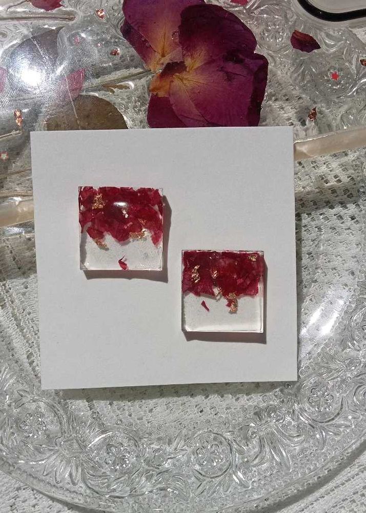 Flower Petal Resin Earrings