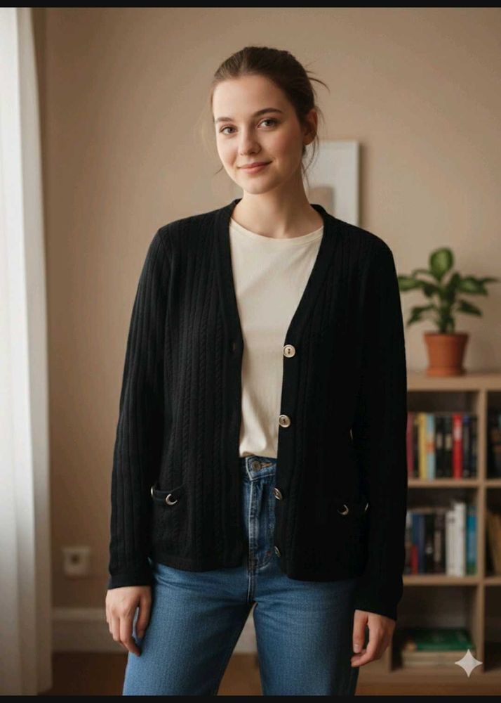 Elegant Black Cardigan