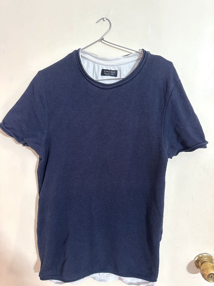 Zara Man Blue T-Shirt