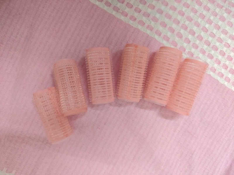 Vintage Pink Hair Rollers 6pc