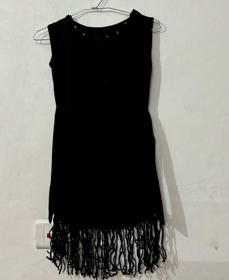Black Fringe Dress