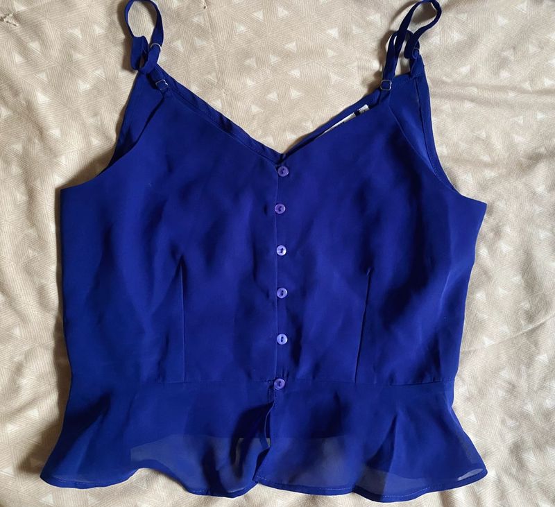 Blue Button-Down Cami Top