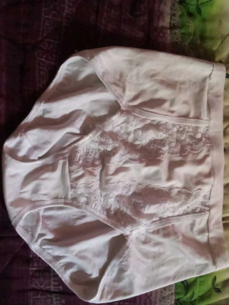 White Lace Detail Briefs