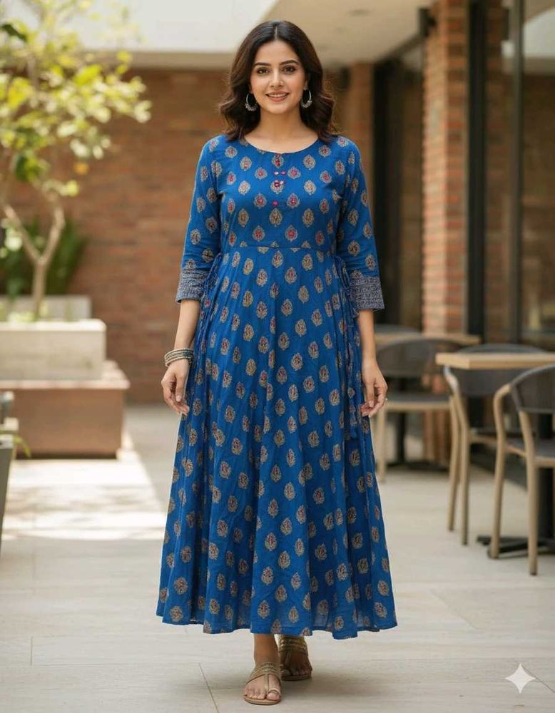 Blue Embroidered kurta
