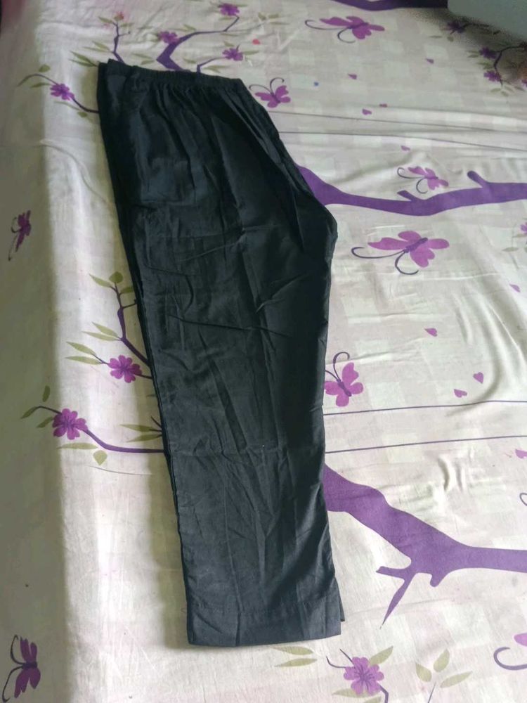 Black Casual Pencil Pants With Two Pockets