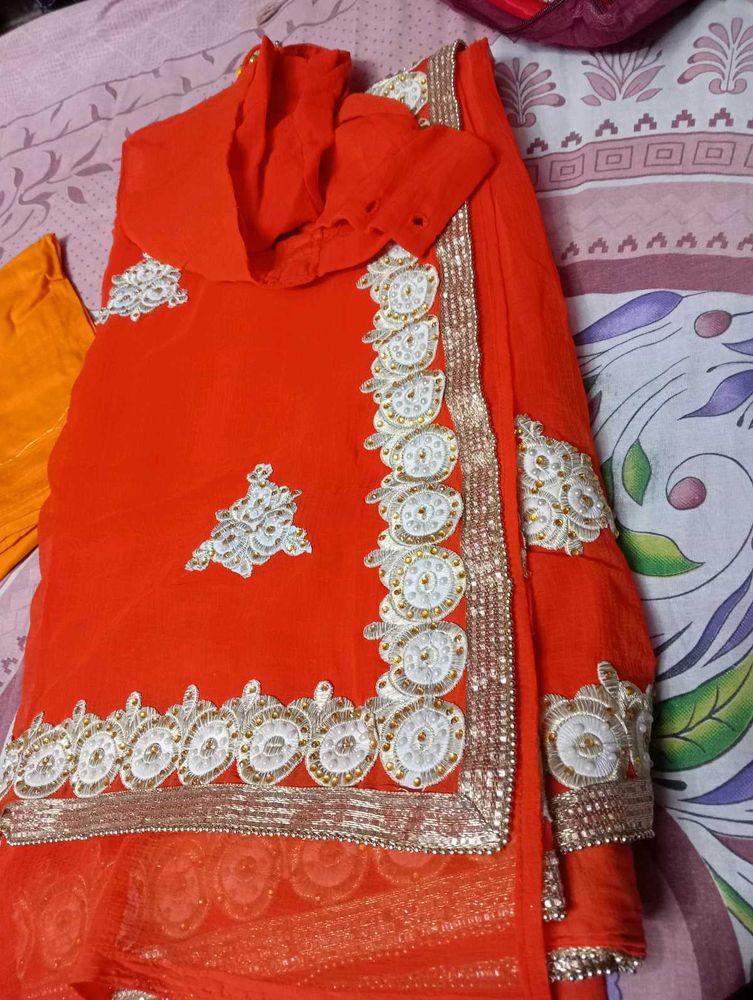Elegant Orange Saree