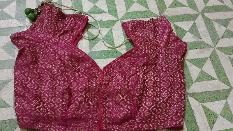 Pink Brocade Blouse
