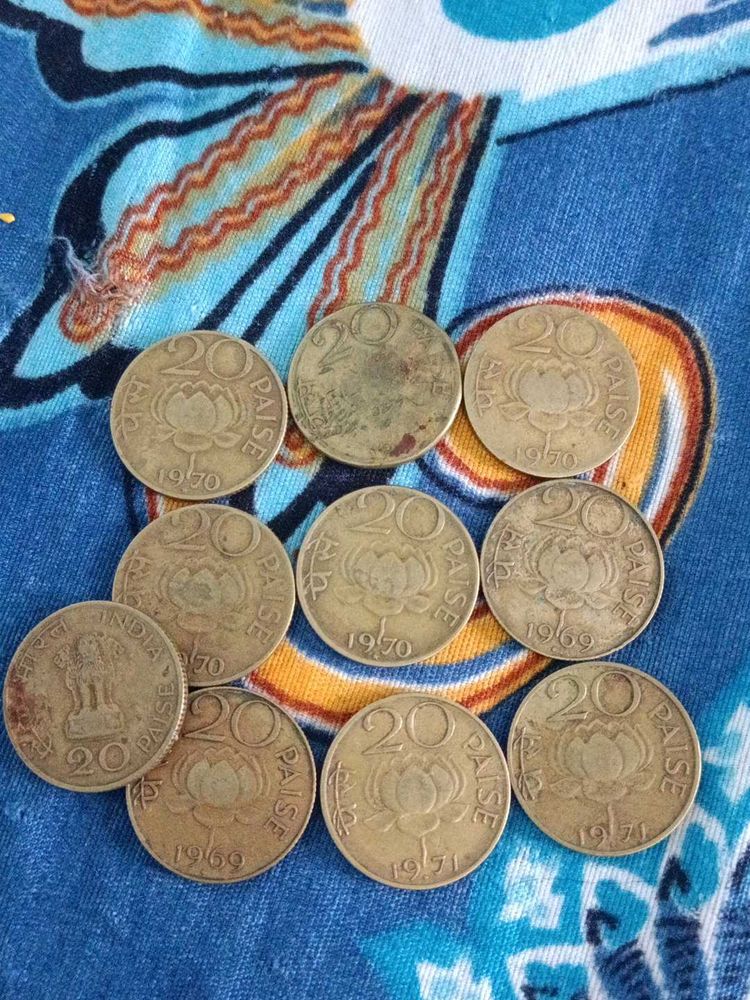 Old Coins 20 Paise With Different Years