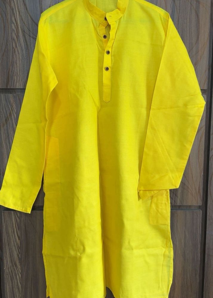 Yellow Cotton Kurta