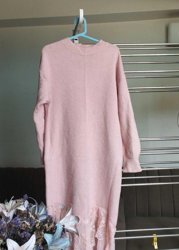 Pink Sweater dress.