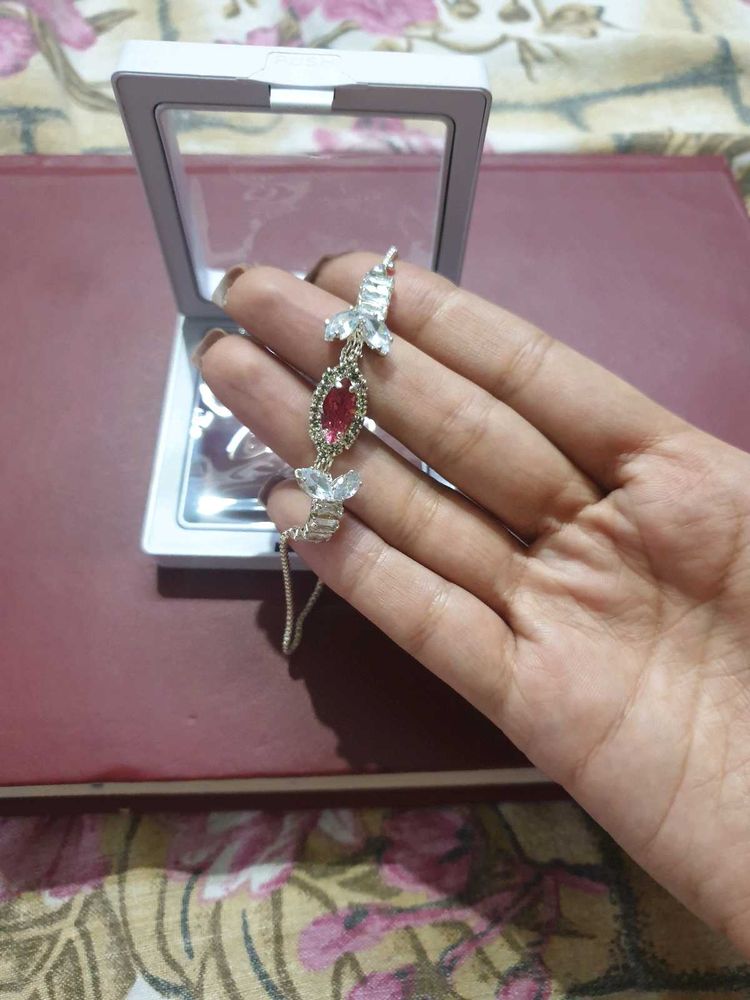 Elegant Red Gemstone Bracelet